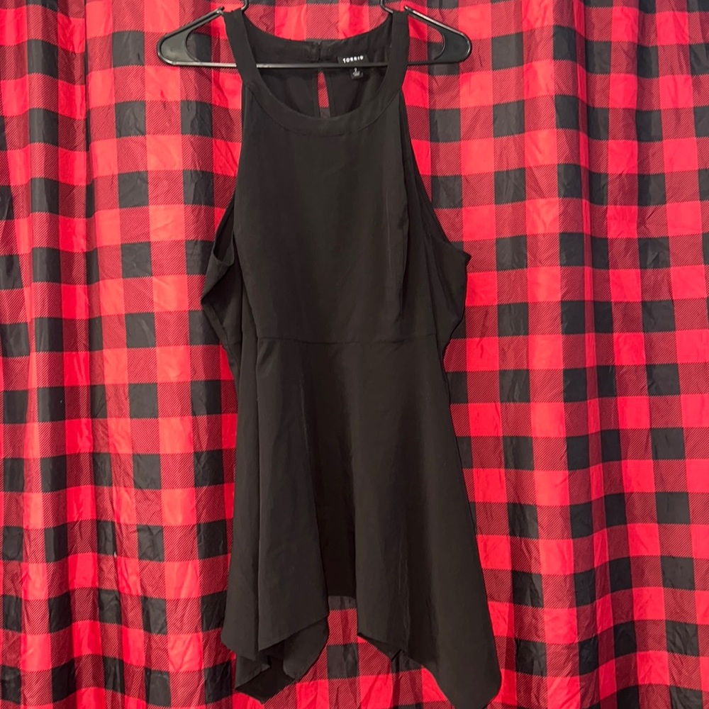 Torrid Black Babydoll Chablis Goddess High Neck Tunic Tank Top, Size 2